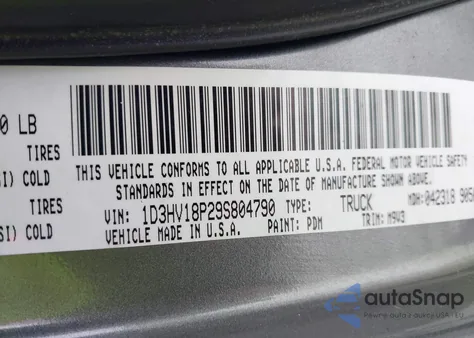 2009 Dodge Ram 1500 Slt/Sport/Trx from USA, damaged, VIN 1D3HV18P29S804790